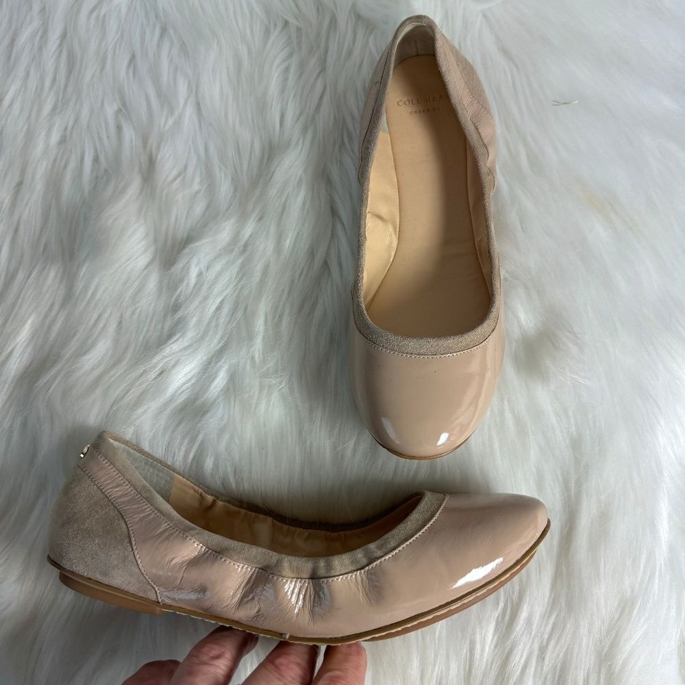 Cole Haan Avery Maple Syrup Patent Leather Ballet Flats Sz 5.5